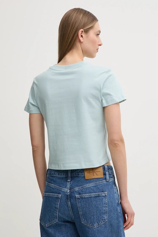 Одежда Хлопковая футболка Calvin Klein Jeans J20J223113 бирюзовый