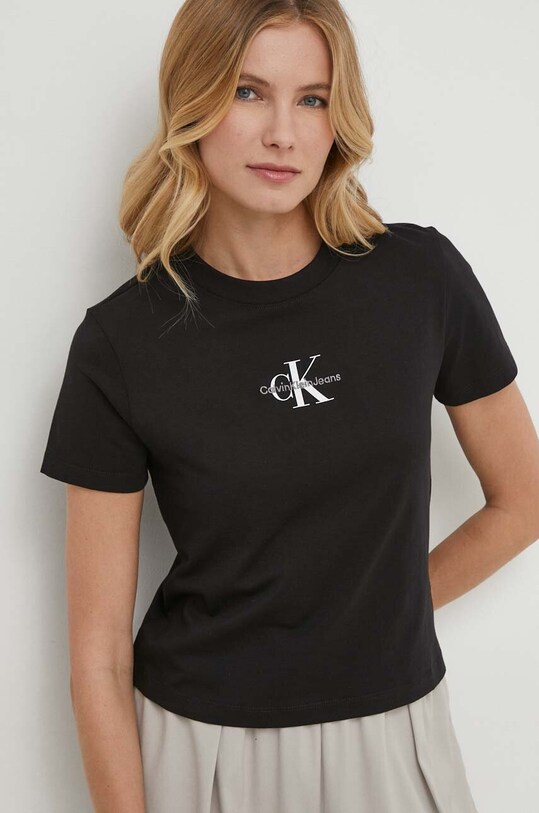 Одяг Бавовняна футболка Calvin Klein Jeans J20J223113 чорний