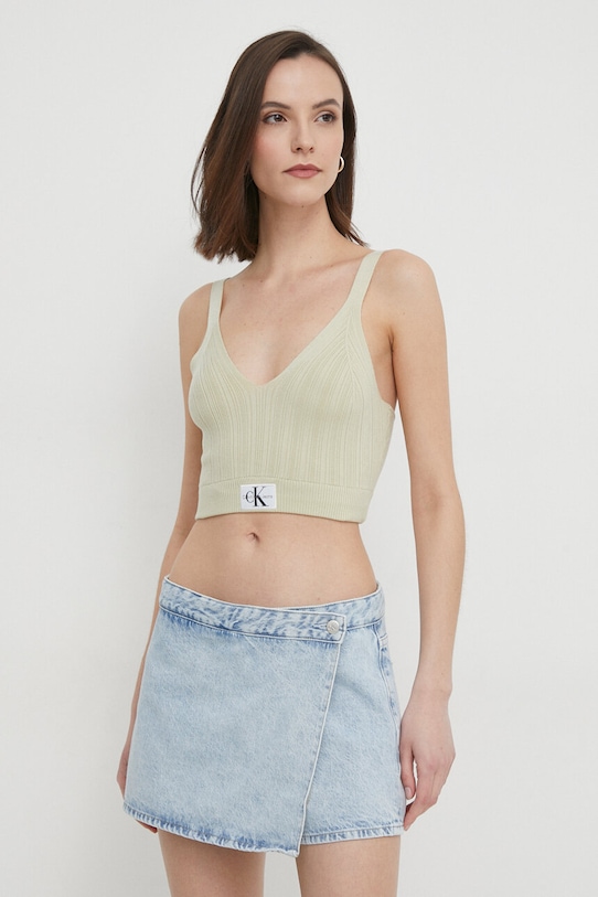Top Calvin Klein Jeans zelená J20J223152