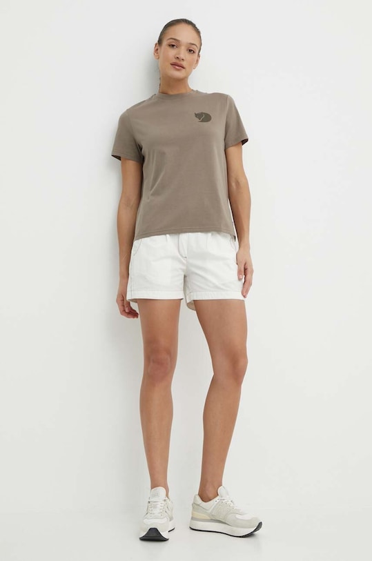 Majica kratkih rukava Fjallraven Walk With Nature F14600171.244 smeđa SS24