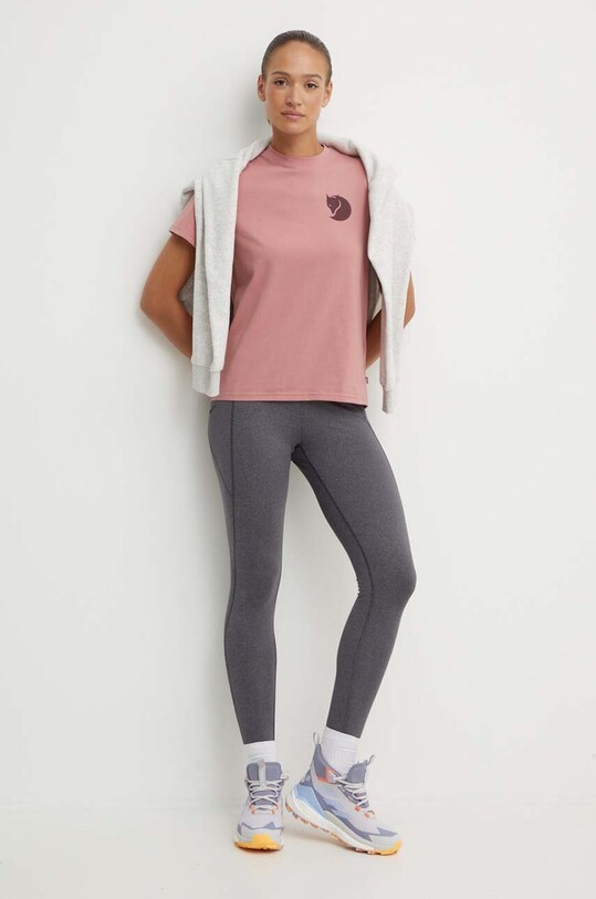 Fjallraven t-shirt Fox Boxy Logo F87153.300 różowy SS24