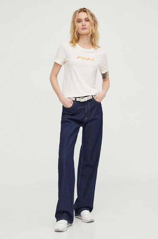 G-Star tricou din bumbac D24497.D626 bej SS24