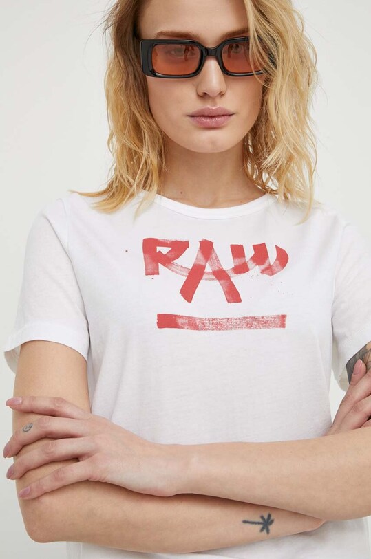 G-Star tricou din bumbac print bej D24498.D511