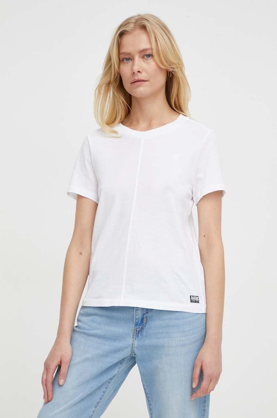 G-Star tricou din bumbac uni alb D24499.4107