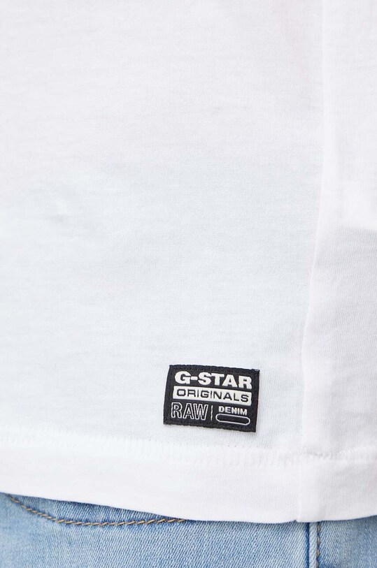 G-Star tricou din bumbac D24499.4107 alb