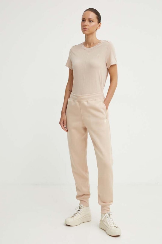 G-Star t-shirt bawełniany D24499.4107 beżowy AW24