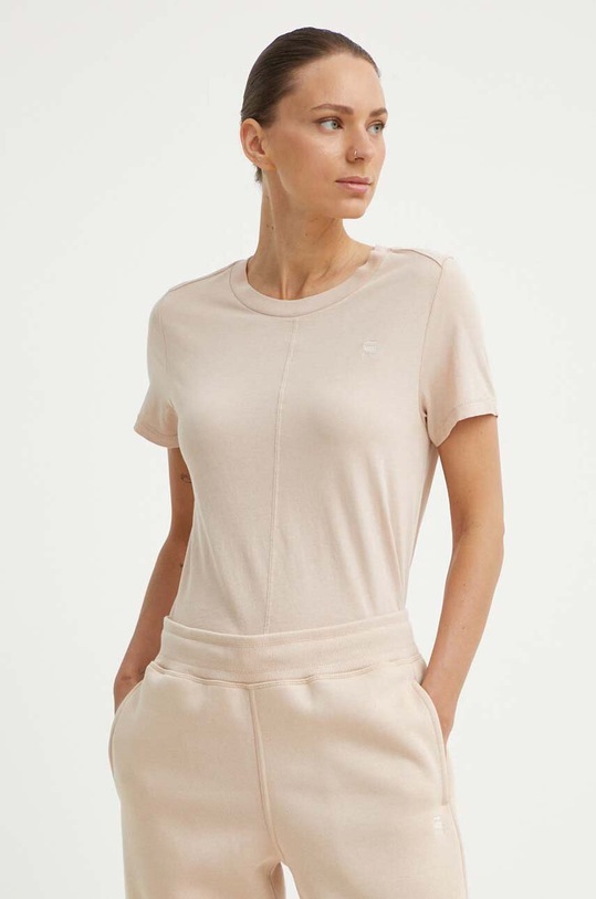 G-Star t-shirt bawełniany beżowy D24499.4107