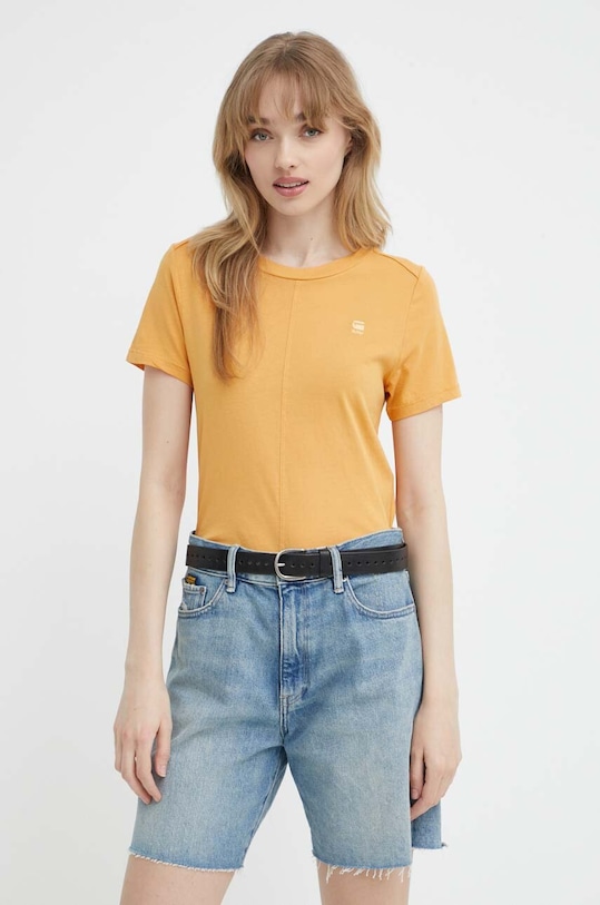 G-Star t-shirt bawełniany bawełna pomarańczowy D24499.4107