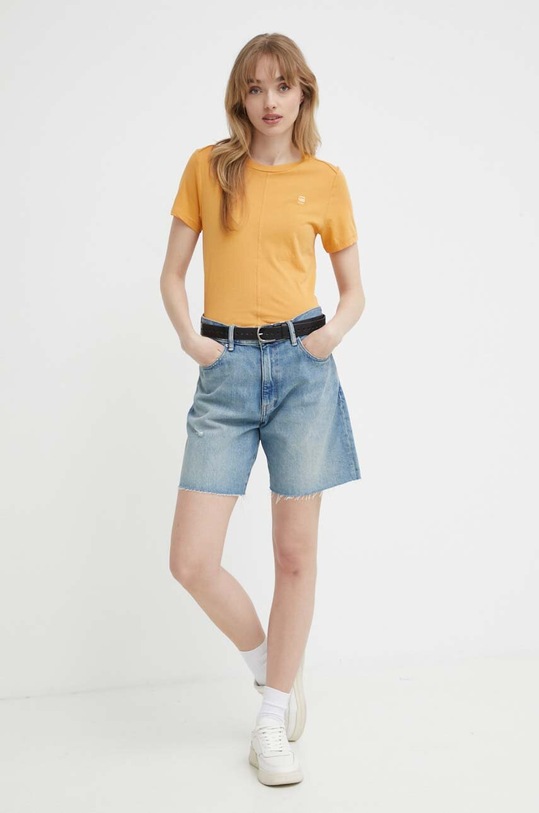 G-Star t-shirt bawełniany D24499.4107 pomarańczowy AW24