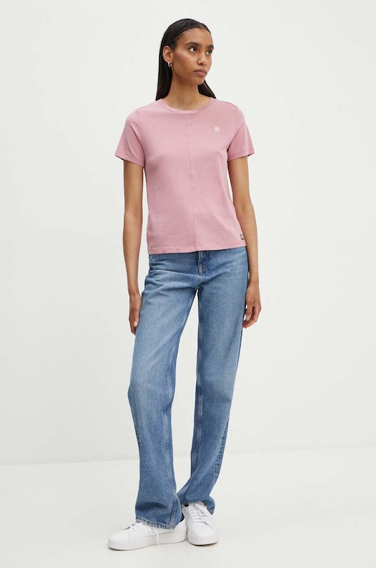 G-Star t-shirt bawełniany D24499.4107 różowy AW24