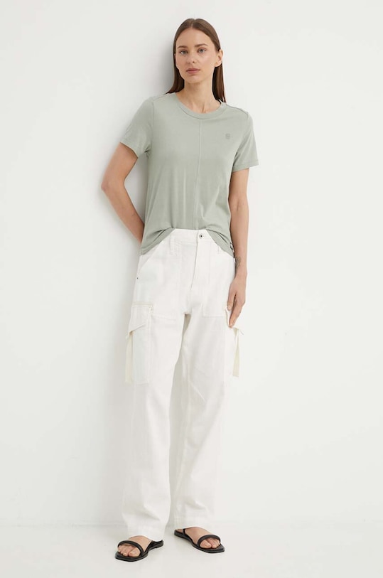 G-Star t-shirt bawełniany D24499.4107 zielony AW24