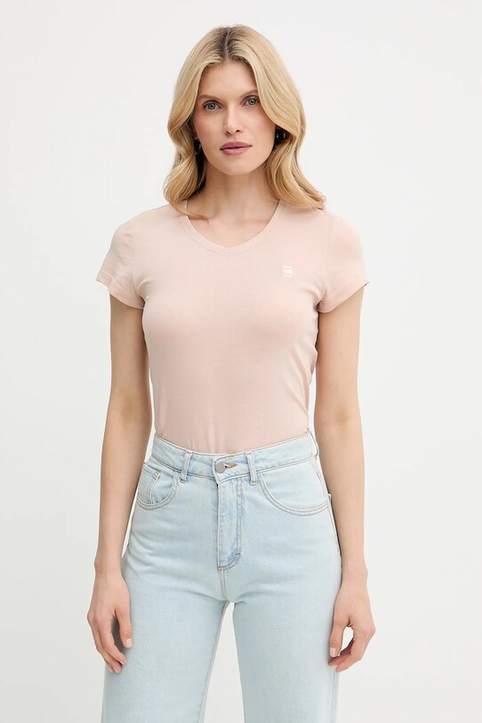 G-Star Raw tricou din bumbac culoarea tenului D24533.4107