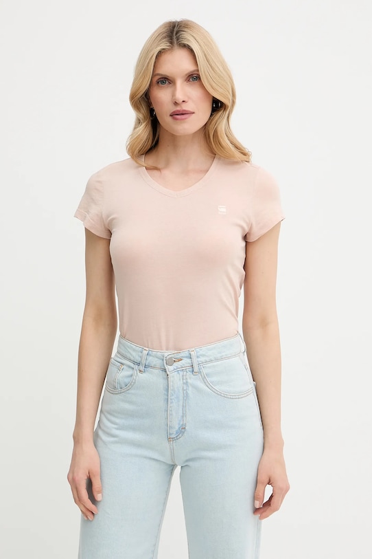 G-Star Raw tricou din bumbac culoarea tenului D24533.4107