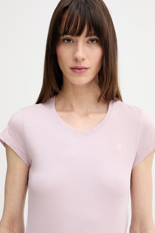 Памучна тениска G-Star Raw розов D24533.4107