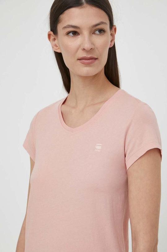 G-Star tricou din bumbac uni roz D24533.4107