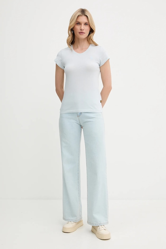 Bavlnené tričko G-Star Raw D24533.4107 modrá AW25