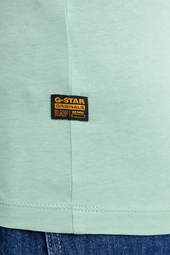 Хлопковая футболка G-Star Raw D24533.4107 бирюзовый