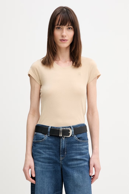 G-Star Raw t-shirt bawełniany bawełna beżowy D24533.4107