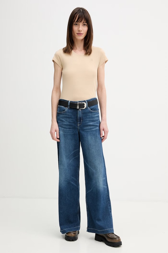 G-Star Raw t-shirt bawełniany D24533.4107 beżowy AW25