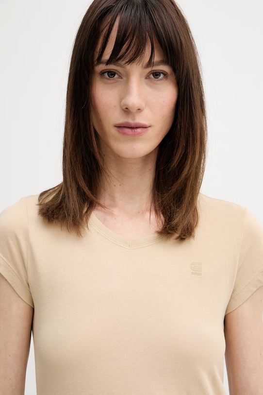 Памучна тениска G-Star Raw бежов D24533.4107