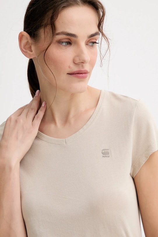 Bombažna kratka majica G-Star Raw bež D24533.4107