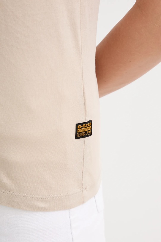 Bombažna kratka majica G-Star Raw D24533.4107 bež