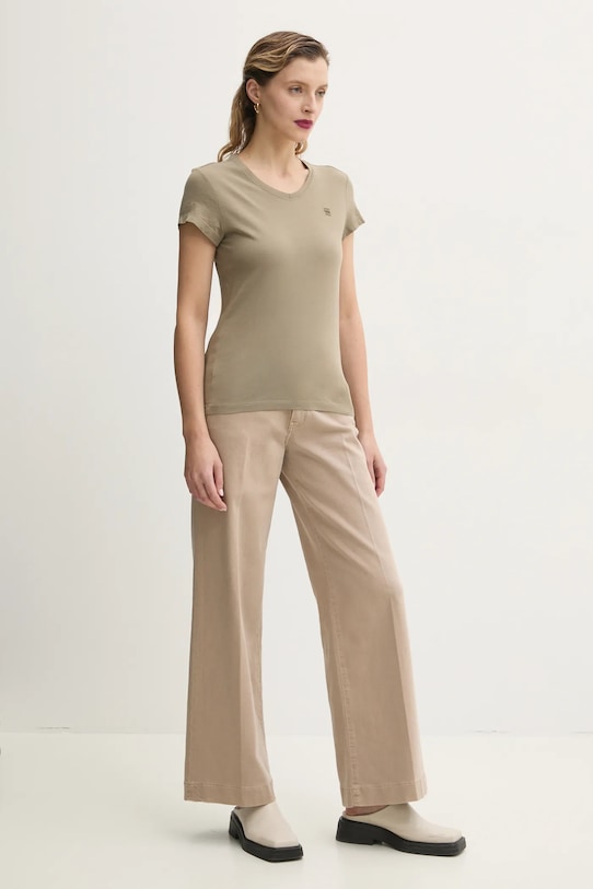 G-Star Raw t-shirt bawełniany D24533.4107 zielony AW25