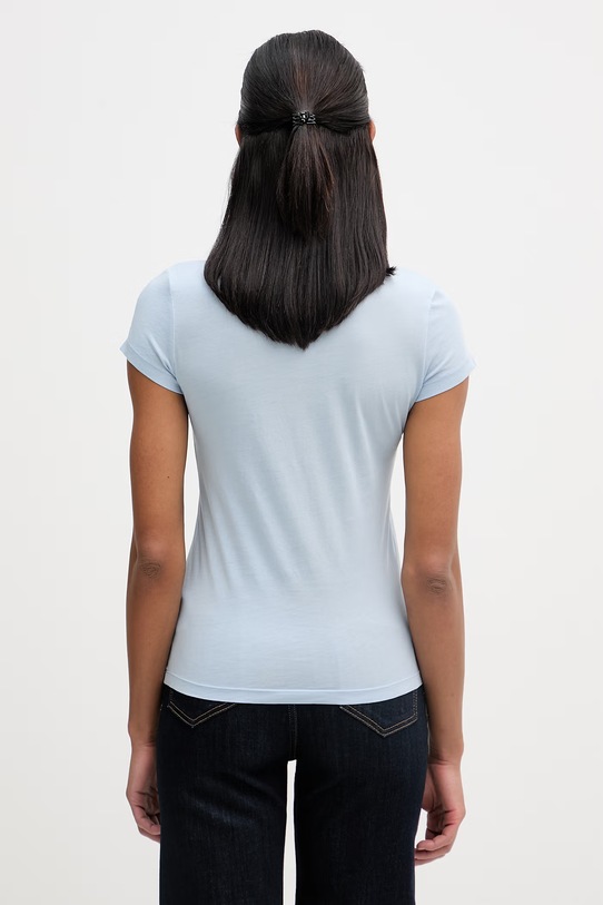 Odzież G-Star T-shirt damski bawełniany Overdyed eyben slim v t 2.0 D24533.B059 niebieski