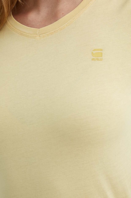 G-Star t-shirt bawełniany Overdyed eyben slim v t 2.0 D24533.B059 żółty