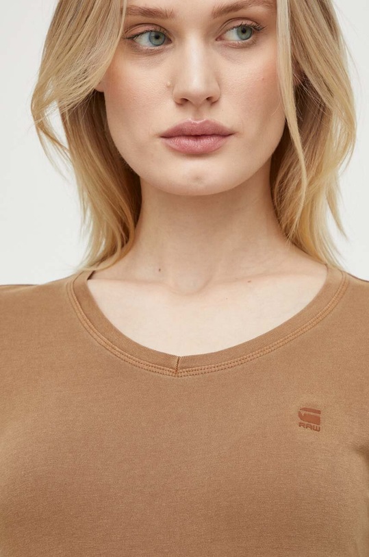 G-Star t-shirt bawełniany brązowy D24533.B059
