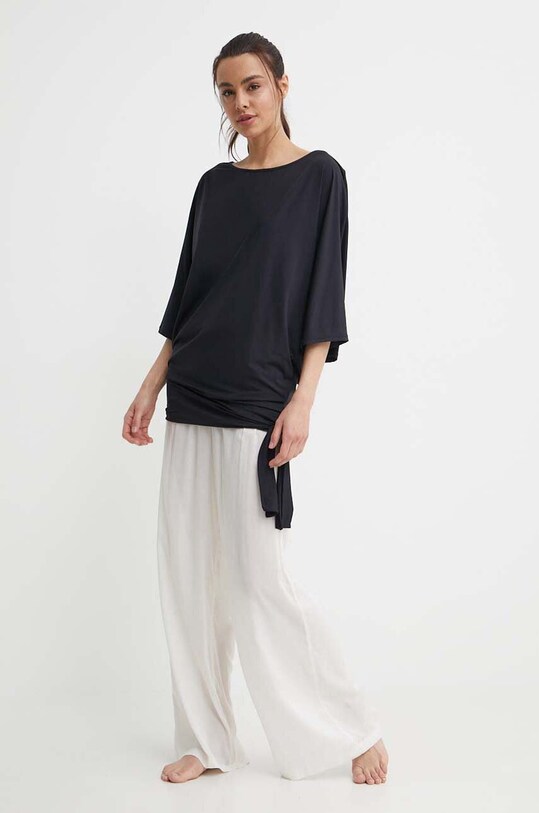 MICHAEL Michael Kors rochie de plaja SIDE TIE COVER UP MM7M749 negru SS25