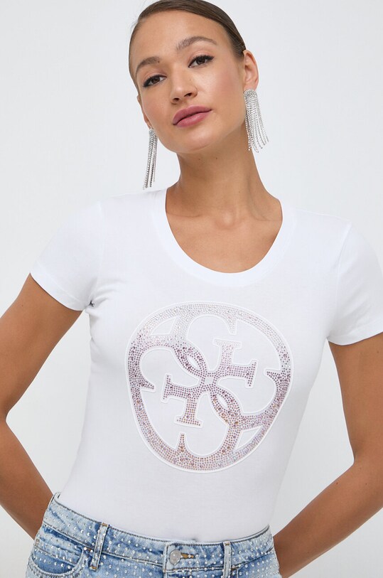Guess tricou imprimeu alb W4GI29.J1314