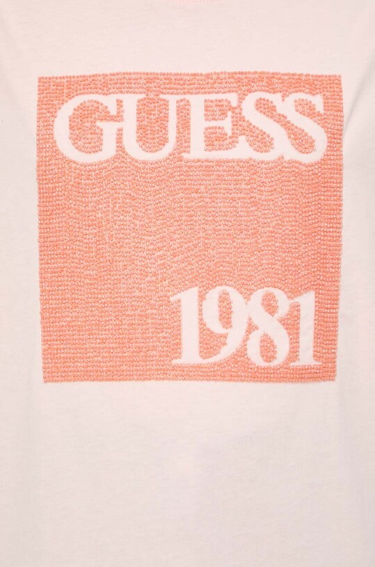 Бавовняна футболка Guess рожевий W4GI16.I3Z14