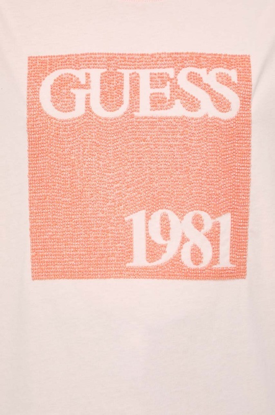 Бавовняна футболка Guess рожевий W4GI16.I3Z14