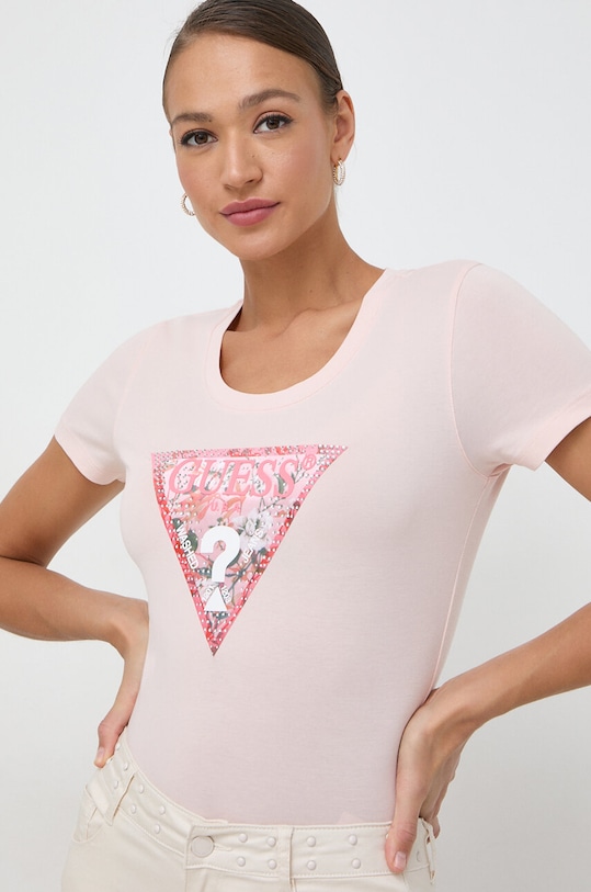 Guess t-shirt elasztánnal rózsaszín W4GI21.J1314