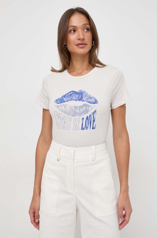Бавовняна футболка Guess бавовна бежевий W4GI42.K9RM1