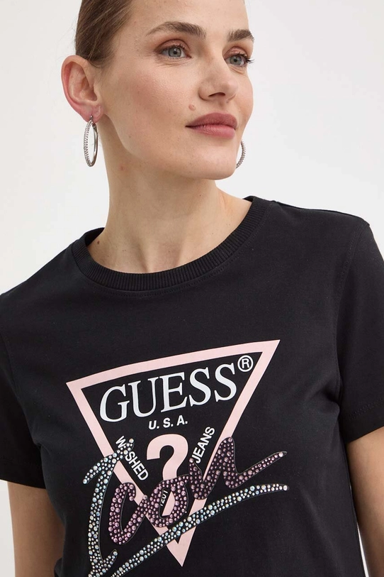 Guess t-shirt bawełniany czarny W4GI20.I3Z14