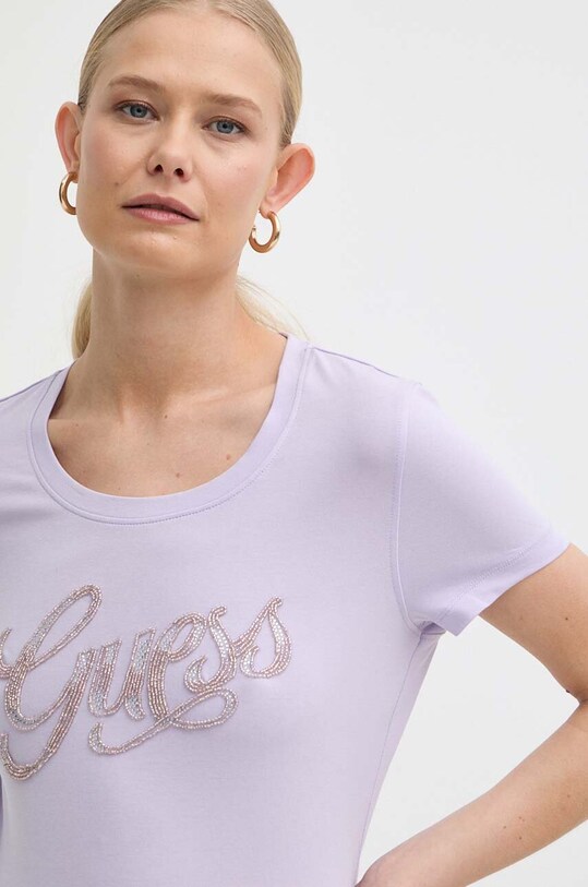 Μπλουζάκι Guess με ελαστάν μωβ W4GI30.J1314