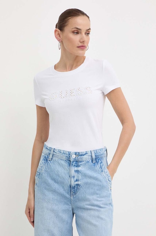 Guess t-shirt regular biały W4GI14.J1314