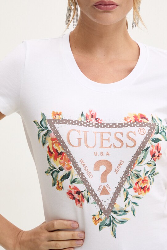 Μπλουζάκι Guess λευκό W4GI24.J1314