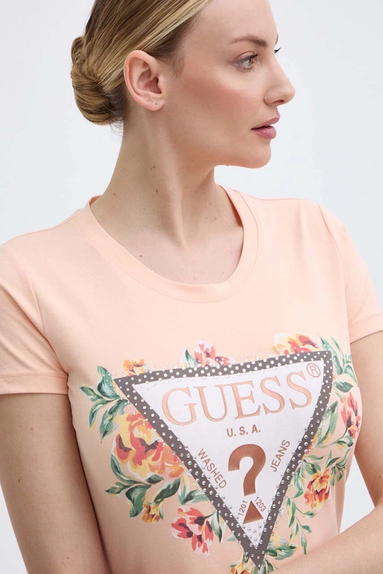 Guess tricou print portocaliu W4GI24.J1314