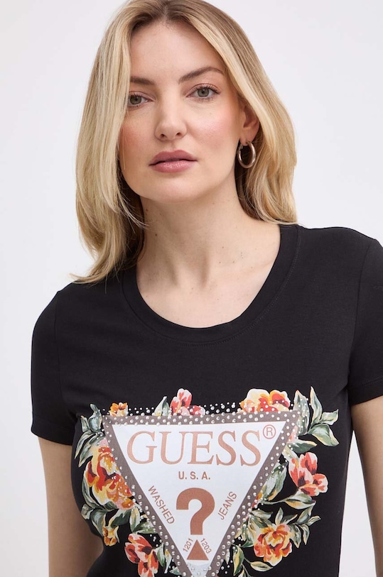 Guess tricou negru W4GI24.J1314