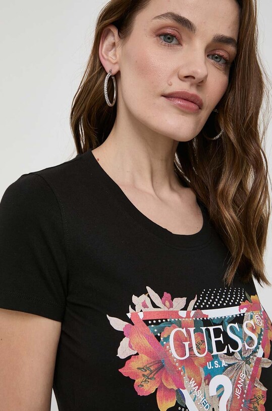 Guess tricou negru W4GI62.J1314