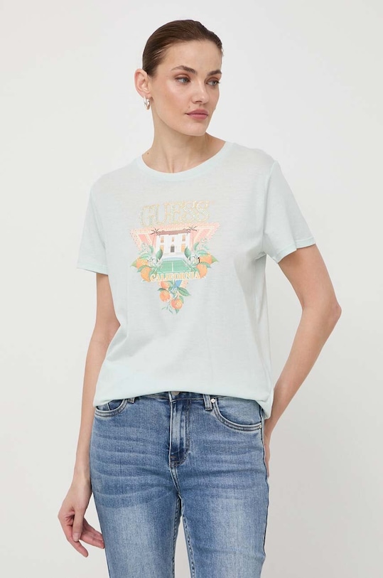Guess t-shirt regular zielony W4GI53.K9SN1