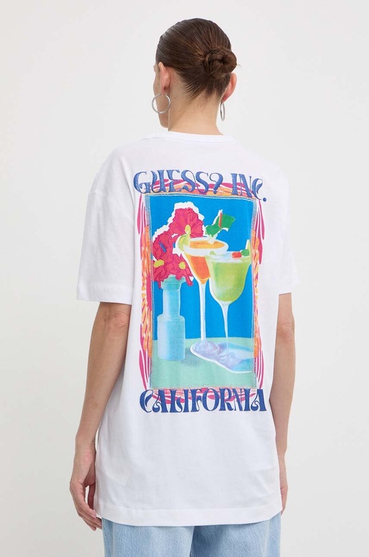 Guess t-shirt bawełniany biały W4GI19.JA914