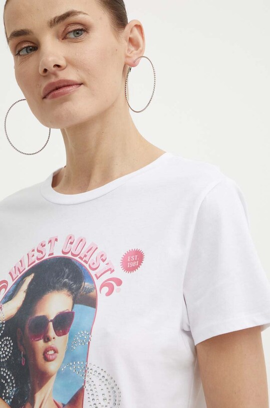 Хлопковая футболка Guess белый W4GI54.K9RM1
