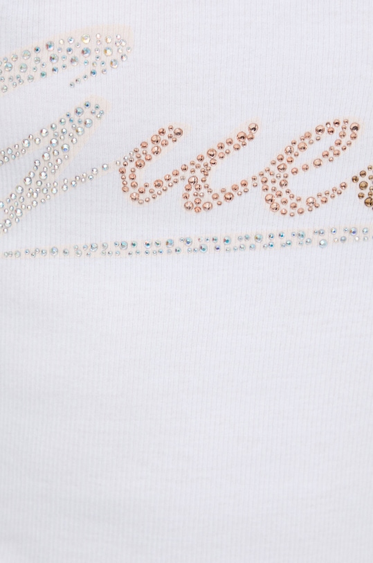 Памучен топ Guess LOGO W4GP16.K1814 бял