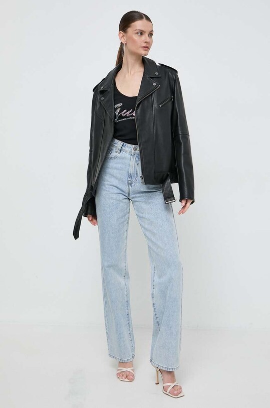 Хлопковый топ Guess W4GP16.K1814 чёрный SS24