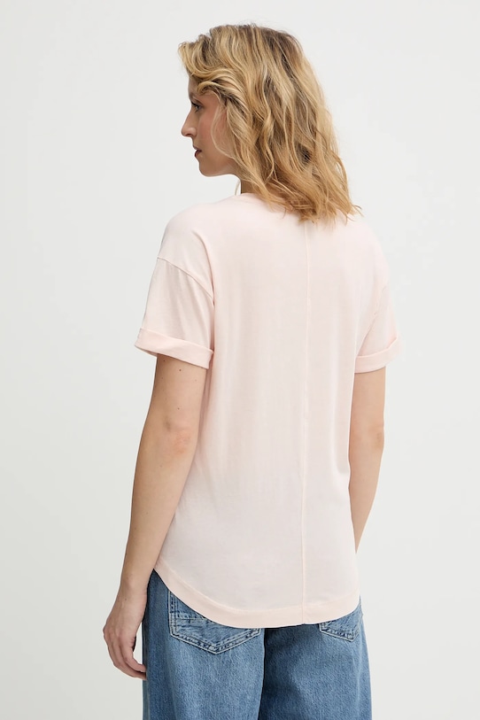 Ρούχα Βαμβακερό μπλουζάκι G-Star Raw D24524.4107 ροζ