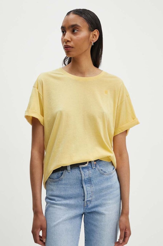 G-Star t-shirt bawełniany bawełna żółty D24524.4107